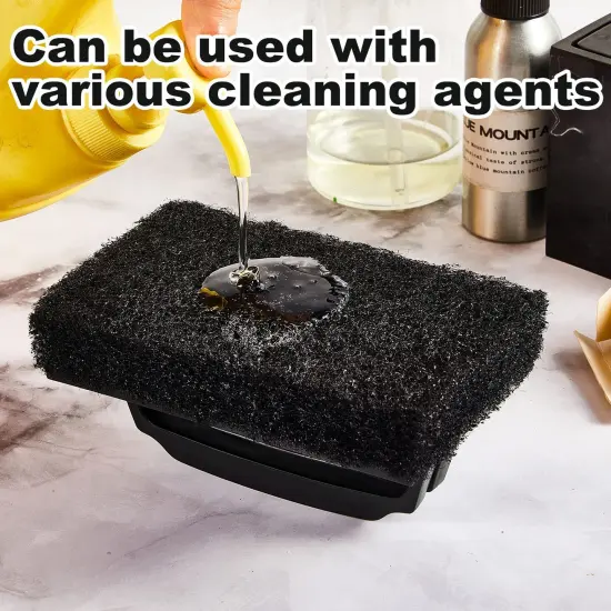 6 Pieces Screen Printing Scrub Pad with Black Handle Screen Print Ink Scrub Brush Chemical Resistant Scrub Cleaner Screen Printing Supplies for Degreasing Reclaiming Mesh Frames Silkscreen Ink Remover {3}