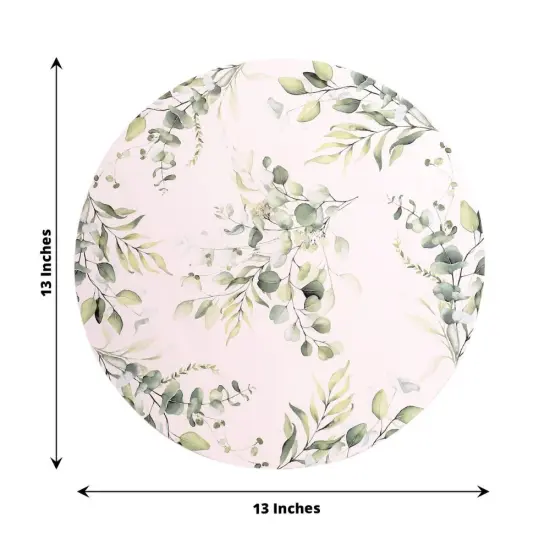 6 Floral Design Disposable Paper Charger Plates Green {2}