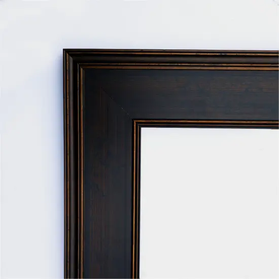 Mezzanine Espresso Non-Beveled Custom Framed Bathroom Vanity Wall Mirror {2}