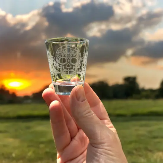 2oz Sugar Skull Shot glass {3}