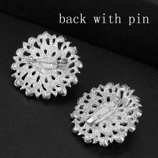 24 Pieces Shining Rhinestone Crystal Brooches Pins DIY Wedding Bouquet Kit (A) {6}