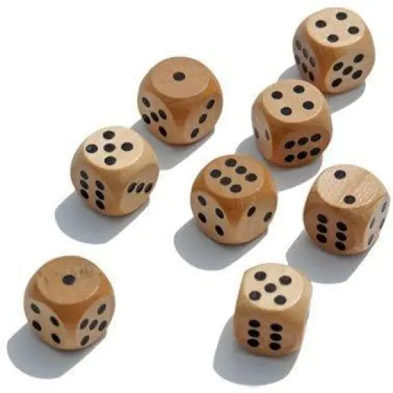 WE Games Wooden Dice Box and 8 Wooden Dice {5}