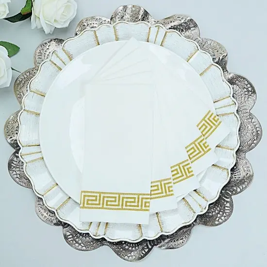 20 White Gold AIRLAID PAPER NAPKINS {2}