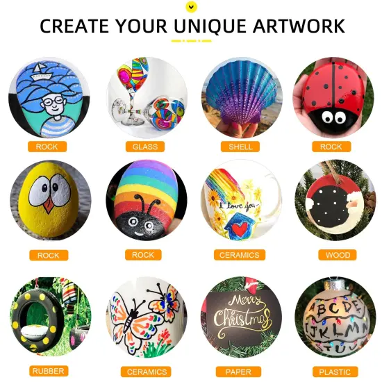 6 Colors Paint Pens Markers - Permanent Oil Based Paint Markers for Metal Wood, Paint Pens for Fabric Paint Ceramic Plastic Canvas Rock Painting Glass Tire, Waterproof for Adults {4}