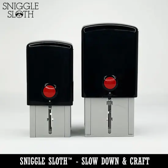 Happy New Year Sloth with Champagne Self-Inking Rubber Stamp Ink Stamper Red {5}