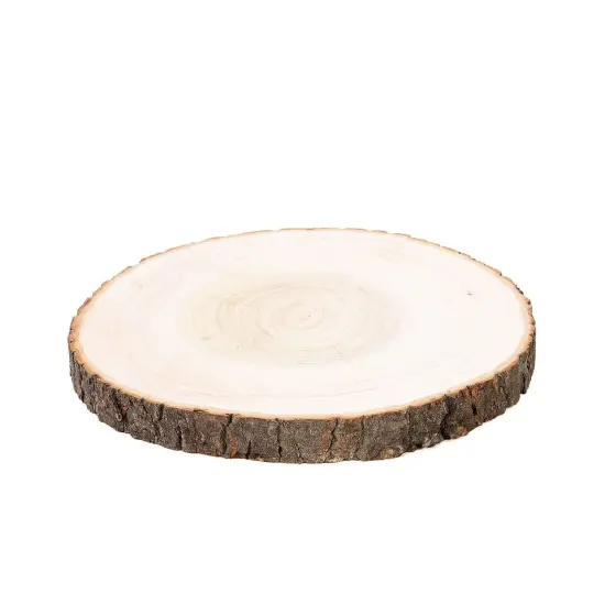 12" Natural Round Poplar Wooden Slice {1}