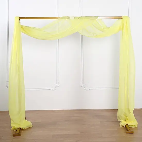 18 feet Sheer Organza CURTAIN Panel BACKDROP Drape Yellow {1}