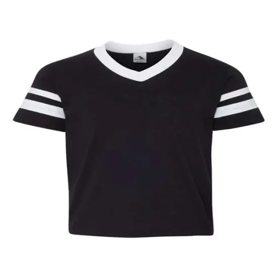 Augusta Sportswear&reg; - Youth V-Neck Jersey T-shirt Black - white {1}