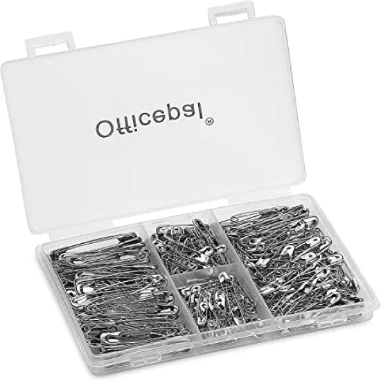 4-Size Pack of Safety Pins- Top 250-Count – Durable, Rust-Resistant Nickel Plated Steel Set- Best Sewing Accessories Kit for Baby Clothing, Crafts, Arts (4-Size in 1 No.001) {2}