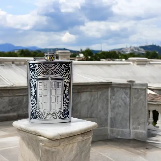 8oz Police Call Box Celtic Stainless Steel Flask {6}