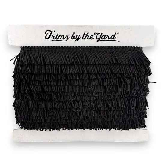 10 yards of 1" Chainette Fringe Trim | 10 yard cut Black {3}