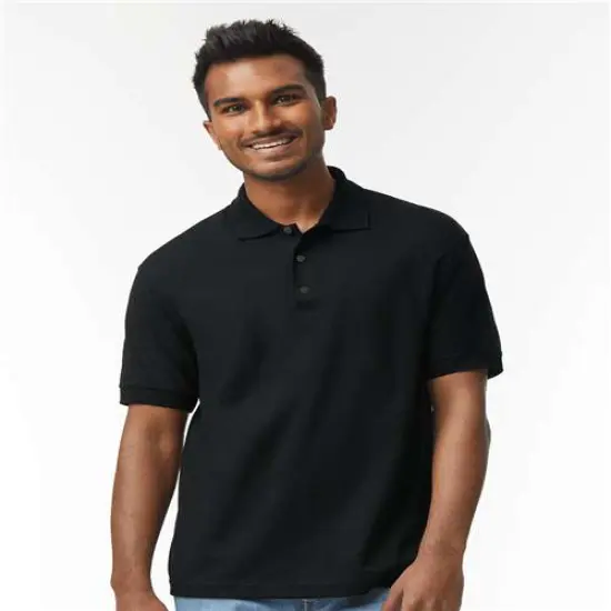Gildan&reg; DryBlend Collared Neck Short Sleeve Jersey Polo Black {5}
