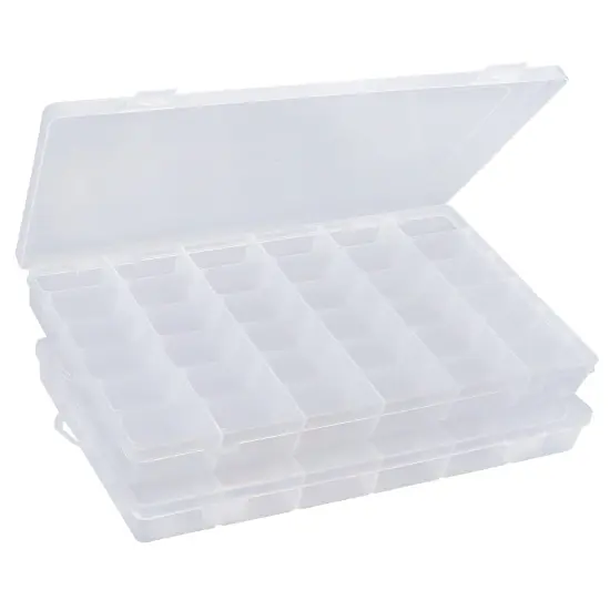 2 Pieces Bead Organizer3600 Tackle Box Organizer Clear Organizer Box 36 Grids Plastic Craft Organizer Jewelry Sewing Storage Box with Dividers {2}