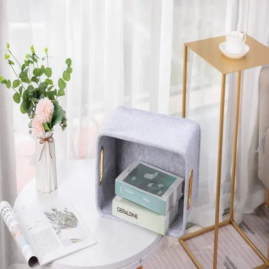 Storage Bins Foldable Felt Fabric Storage Basket Organizer Boxes Containers with Handles Metal Handles for Nursery Toys,Kids Room,Clothes,Towels,Magazine {6}