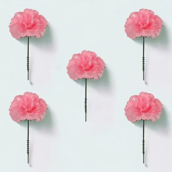 100-Pack: Pink Carnation Picks, 5" Stems, 3.5" Wide, Floral Home by Artificial Flowers {2}