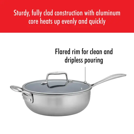 ZWILLING Clad CFX 4.5-qt Stainless Steel Ceramic Nonstick Perfect Pan {5}