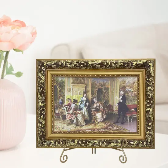 UoYeet Plate Stand 6 Inch Gold Display Plate Holder, Collapsible Iron Plate Stands for Display, Folding Display Easel for Photo, Pictures, Decorative Plate and Artwork (6-Inch, 1-Pack) {3}