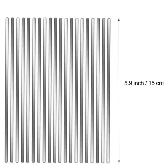 Stainless Steel Rod Pins for Blocking Board, Knitting & Crochet Supplies Blocking Pins Kit, 20pcs Metal Pegs Length 5.90" with Yellow Box for Blocking Mats Granny Squares Small Projects {1}