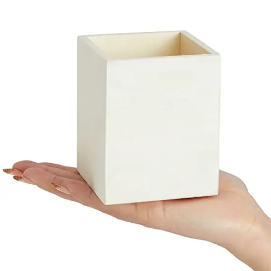 3 Pieces Unfinished Wood Pencil Holder Cups for Office - Pen Accessories Organizer and Storage for Classroom Desk (3 in) {6}