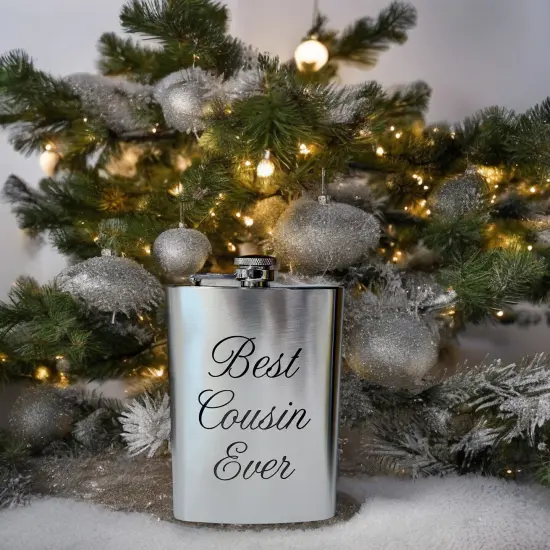 8oz Best Cousin Ever Stainless Steel Flask {6}
