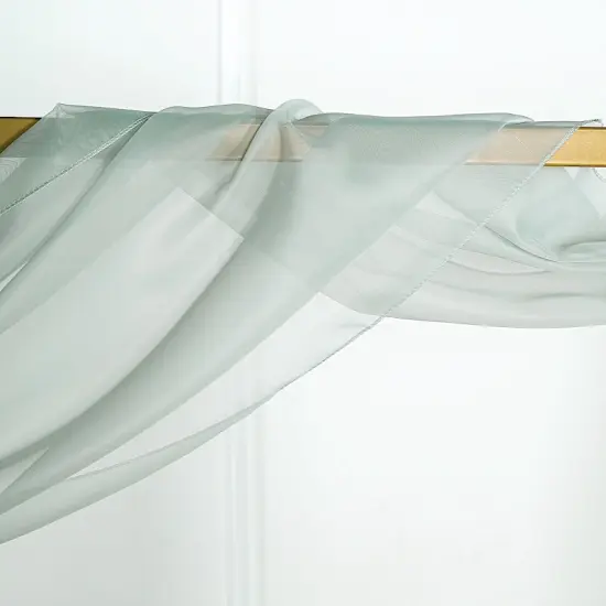 18 feet Sheer Organza CURTAIN Panel BACKDROP Drape Silver {1}