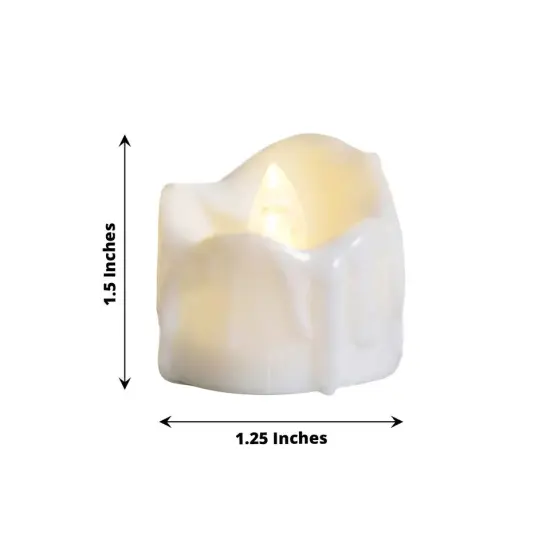 12 White 1.5 in Battery Operated LED Tealight CANDLE {3}