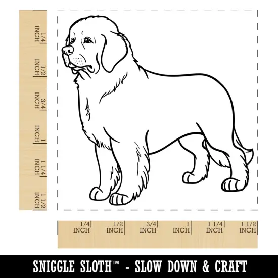 Gentle Newfoundland Pet Dog Self-Inking Rubber Stamp Ink Stamper Blue {1}