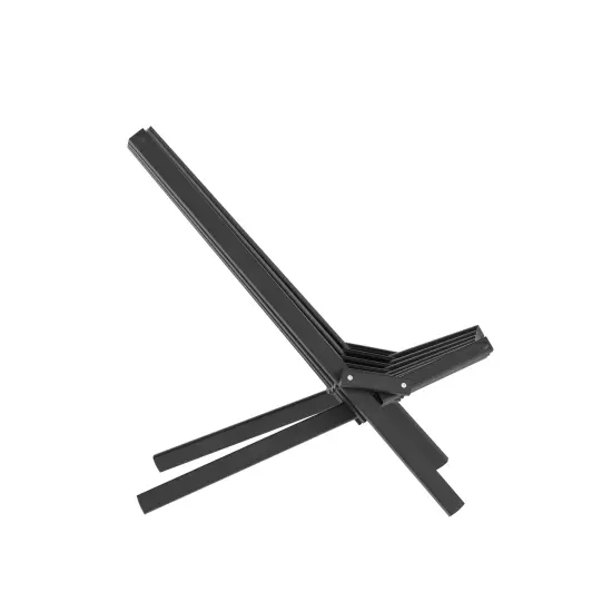 Merrick Lane Dubois Indoor/Outdoor Solid Acacia Wood Low Profile Lounge Folding Chair for Use with Backyard, Patio, Sunroom, Porch, Garden Black {5}