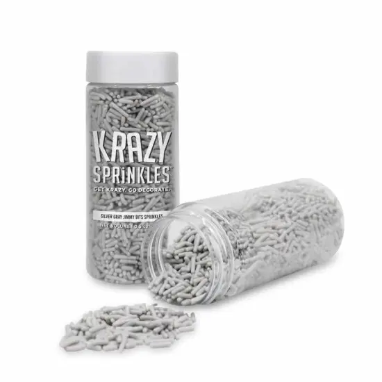 Krazy Sprinkles - Silver Gray Jimmies Edible Sprinkles (1/2 Cup 1x Jar) {2}