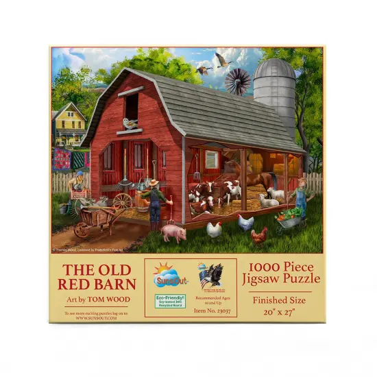 Sunsout The Old Red Barn 1000 pc Jigsaw Puzzle 23037 {4}