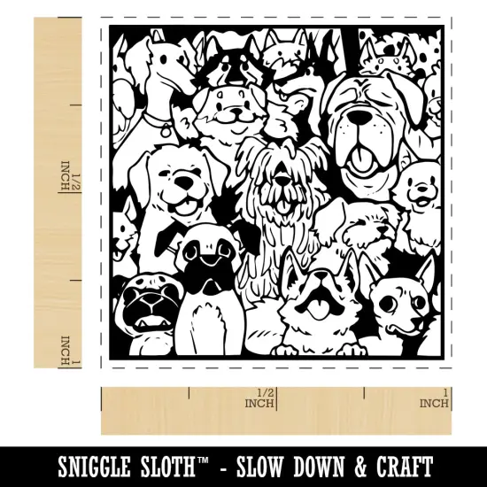 Too Many Dogs in a Box Self-Inking Rubber Stamp Ink Stamper Red {1}