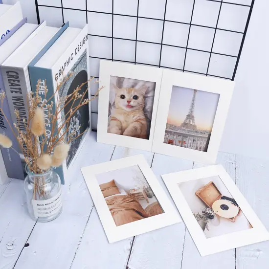 15 Pack 5x7 White Picture Mats, Frame Mattes for 4x6 Pictures Display Photo Frame Mat Core Bevel Cut Mat Board Show Kit for Photos, Prints, Artworks {5}