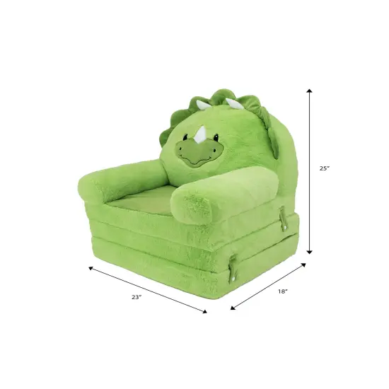 Soft Landing - Elite Seats - Premium Character Sofa Seat & Transformable Fold-Out Lounger with Carrying Handle - Dino {7}
