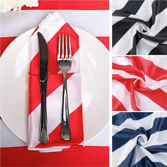 20x20-Inch Stripes Satin Table Napkins {2}