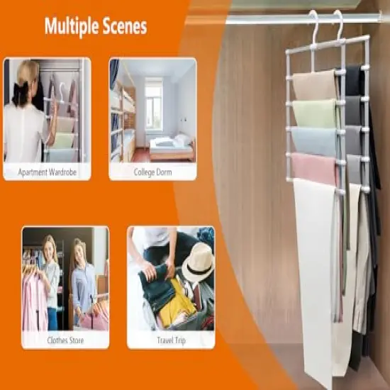 2 Pieces Closet Organizers and Storage,Pants Hangers Space Saving,Al Alloy Hangers for Organization and Storage,Dorm Room Essentials for College Students Girls,Home Organization Scarf Jeans Hangers {3}