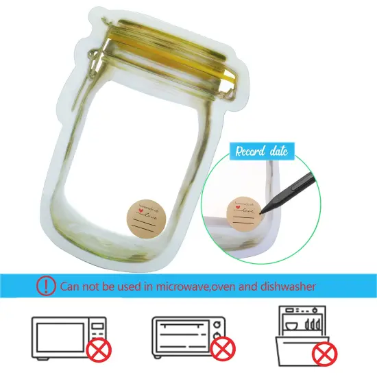 30 Pieces Mason Jar Bags, Portable Cookies Nut Candies Saver Storage Bags, Reusable Snack Storage Bags, Picnic Camping Sealed Bags {5}