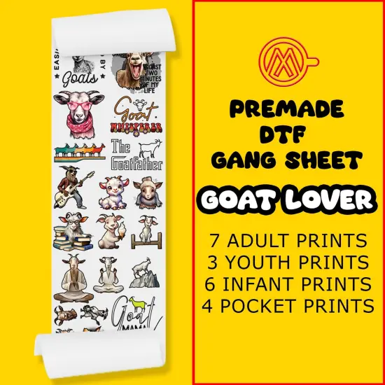 Goat Lovers Direct-to-Film Transfer Gang Sheets - 22x60 {1}