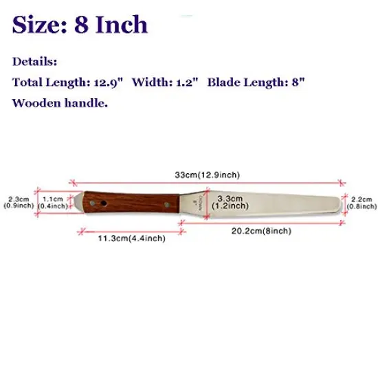 8 Inch Screen Printing Ink Spatula Stainless Steel Ink Knife Wood Handle Flexible Ink Spatula - 4in / 5in / 6in / 7in / 8in / 9in / 10in / 12in (8 inches) {4}