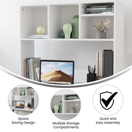 Emma and Oliver Freesia Cubby Organizer Shelf for Desktop with Multiple Cubbies Black {8}