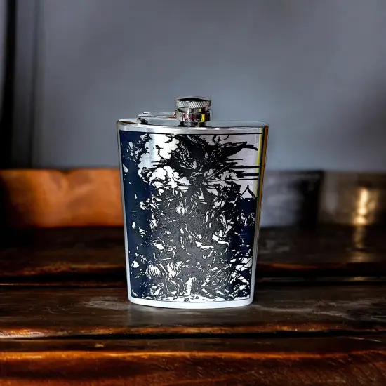 8oz 4 Horsemen Stainless Steel Flask {2}