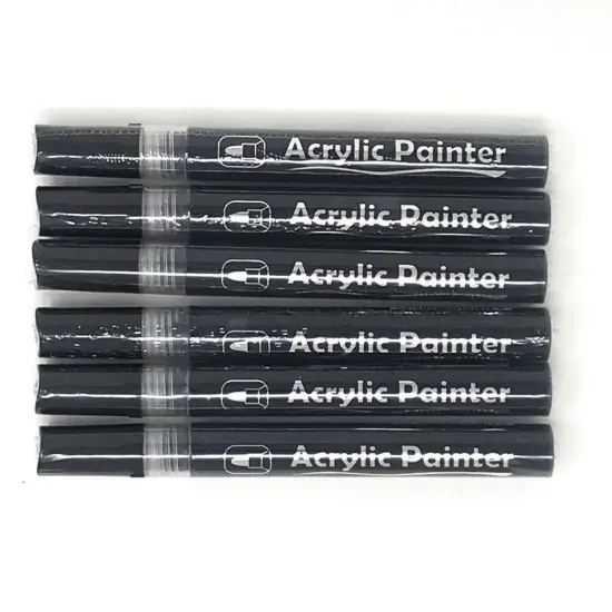 Assorted Acrylic Paint Marker Set 6pcs Black {1}