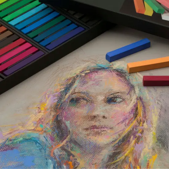 SoHo Urban Artist Slim Soft Pastel Sketch Squares - Richly Pigmented, Vibrant Color Soft Pastels for Artists Professional Pastel Artwork Studies and Sketching - Set of 72 Assorted Chalk Pastels {3}