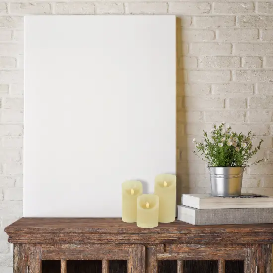 Northlight LED Operated Flameless Pillar Candles - 6" - Cream - Set of 3 Beige {6}