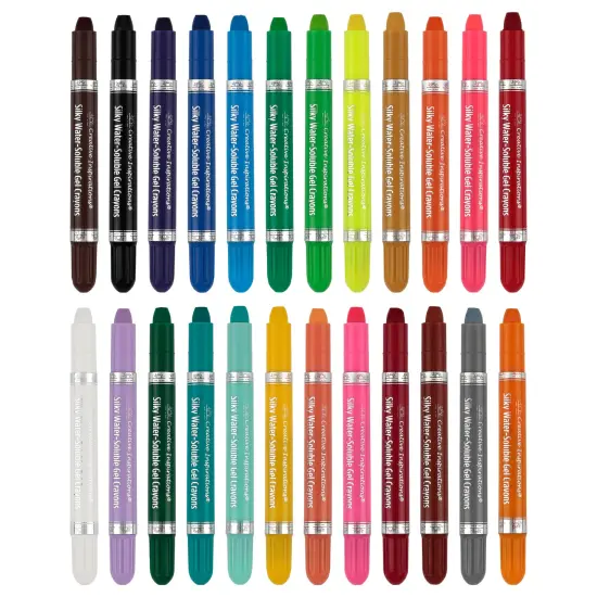 Creative Inspirations Silky Water-Soluble Gel Crayons - Professional Gel Crayons for All Ages, Artists, Scrapbooking, Travel, & More! - Set of 24 {2}