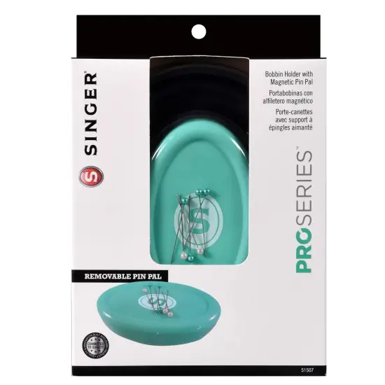 2 in 1 Bobbin Holder with Magnetic Pin Pal, Red, Yellow, Blue, White {6}