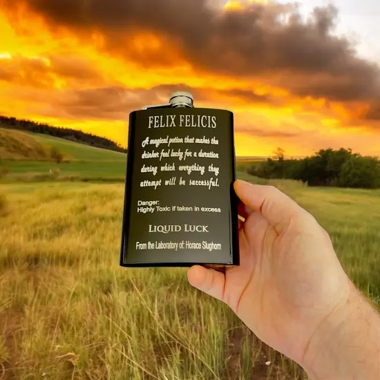 8oz BLACK Felix Felicis black flask {2}