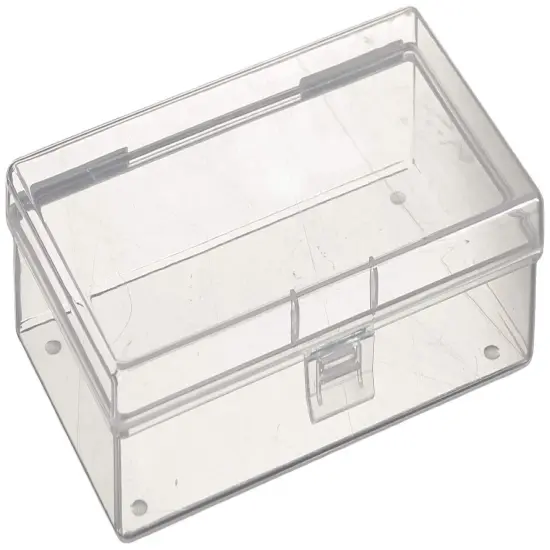 7 Pieces Mixed Sizes Rectangular Empty Mini Clear Plastic Organizer Storage Box Containers with Hinged Lids for Small Items and Other Craft Projects {6}