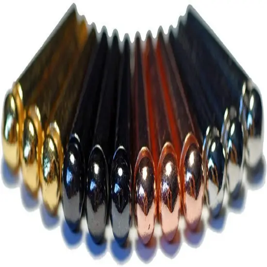 WE Games Tapered Easy Grip Cribbage Pegs w/ Velvet Pouch - Set of 8 (Brass, Chrome, Black, Copper) {4}