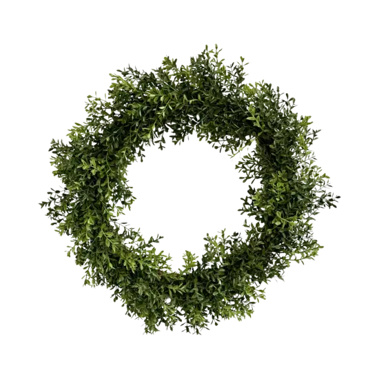 Faux Boxwood Wreath - Christmas Holiday Door Decoration - Holiday Tree {3}