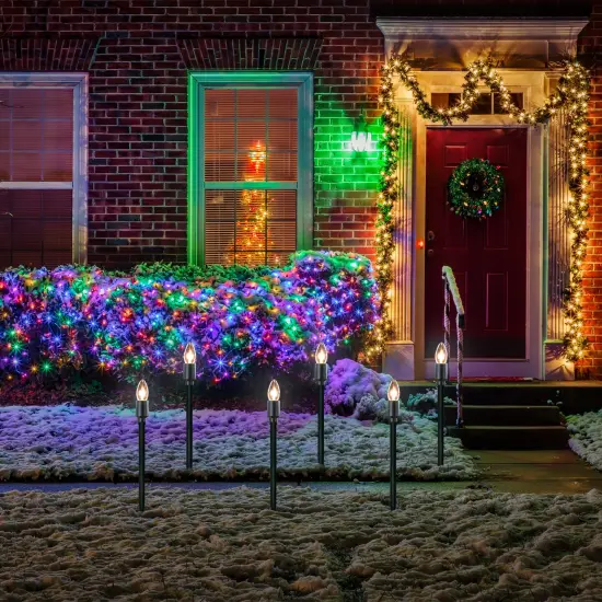 Northlight Lighted C9 Christmas Outdoor Pathway Markers - 10.5"- Clear - Set of 15 {3}